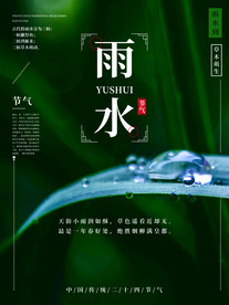 雨水节气海报