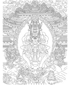 佛像线条图