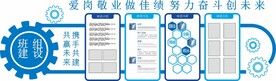蓝色风企业班组建设文化墙