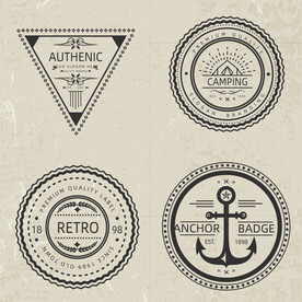 复古徽章图标矢量素材