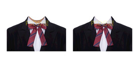 女黑西装红领结衣服素材psd