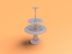 C4D模型石膏喷泉