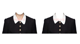 女人黑纺织衬衫衣服素材psd