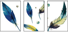 水彩羽毛装饰画