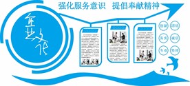 蓝色简约企业文化墙