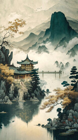 国画山水画