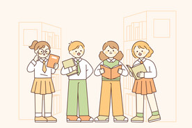 可爱学生儿童