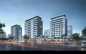 沿河沿街商业小区夜景效果图