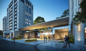 绿城别墅洋房夜景大门入口