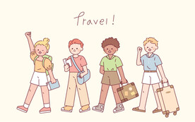 旅行人物插画