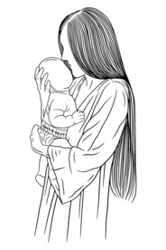 母爱插画 