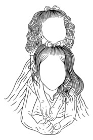 姐妹插画 
