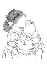 姐妹插画 