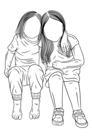 姐妹插画 