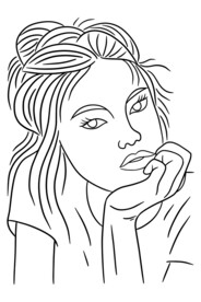 简笔画美女 
