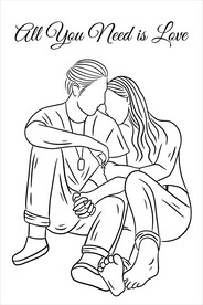 线描情侣 