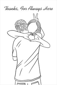 线描情侣 