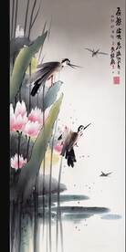 国画荷花图