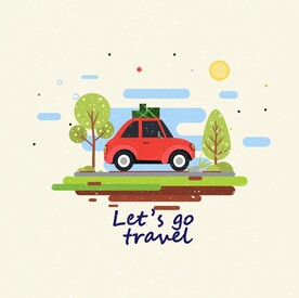 旅行卡通汽车