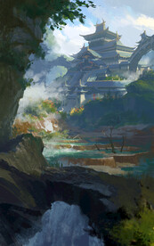 古风 传统建筑 山水风景 亭台