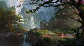 古风 传统建筑 山水风景 亭台