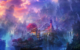 古风 传统建筑 山水风景 亭台