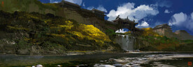古风 传统建筑 山水风景 亭台