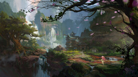 古风 传统建筑 山水风景 亭台