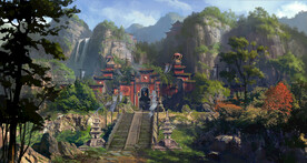 古风 传统建筑 山水风景 亭台