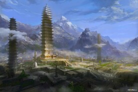 古风 传统建筑 山水风景 亭台