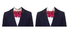 红领结女西装psd