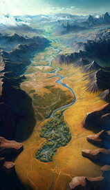 油画山谷