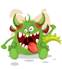 小怪物卡通插画