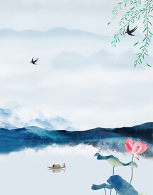 国风山水背景