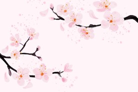 水彩桃花素材