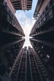 仰视天空建筑         