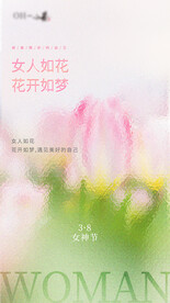 朦胧美三八妇女节海报