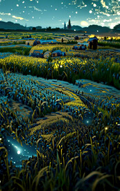 星夜麦田