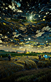 星夜麦田