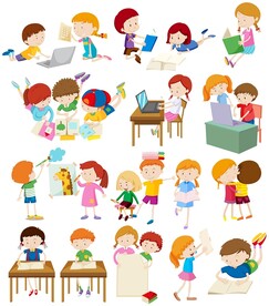 卡通小学生 