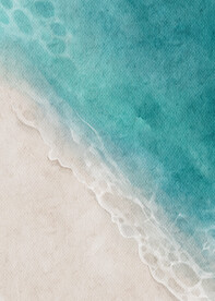 水彩海滩