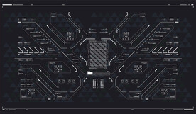 黑色赛博朋克图标科技线条素材