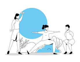 锻炼人物插画