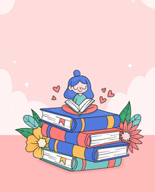 读书卡通插画