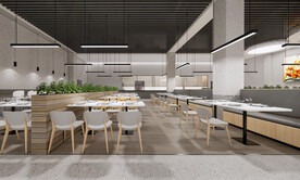 饭堂餐厅效果图