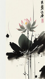 国画荷花图
