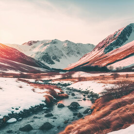 雪山河流