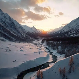 雪山河流