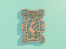 C4D模型古风窗户