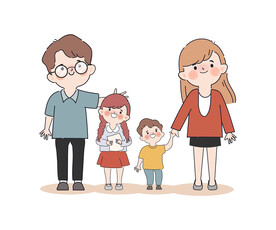 一家人卡通插画
